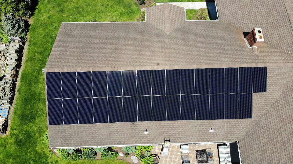 drone image of gordonville pa solar panels