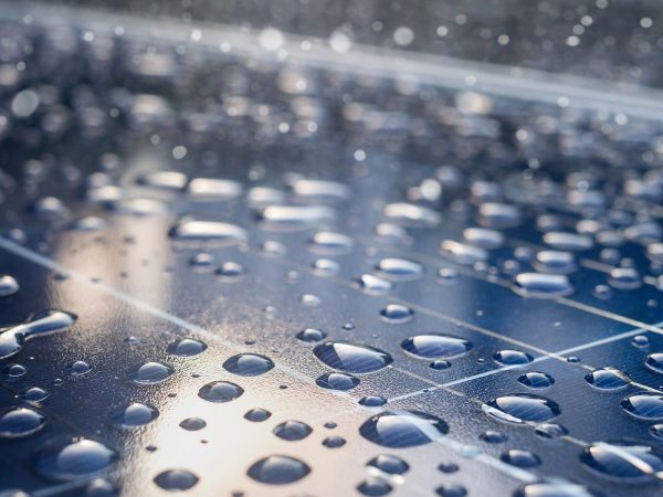 rain on solar panels