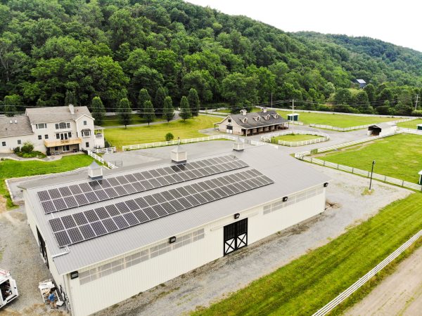 solar panel array on a horse barn