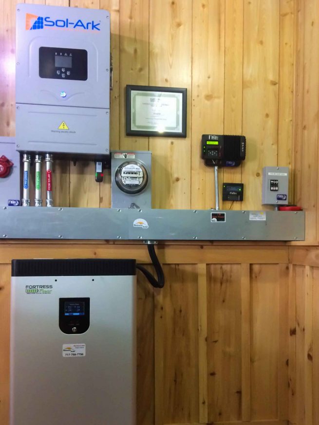 A solar installation with a battery backup