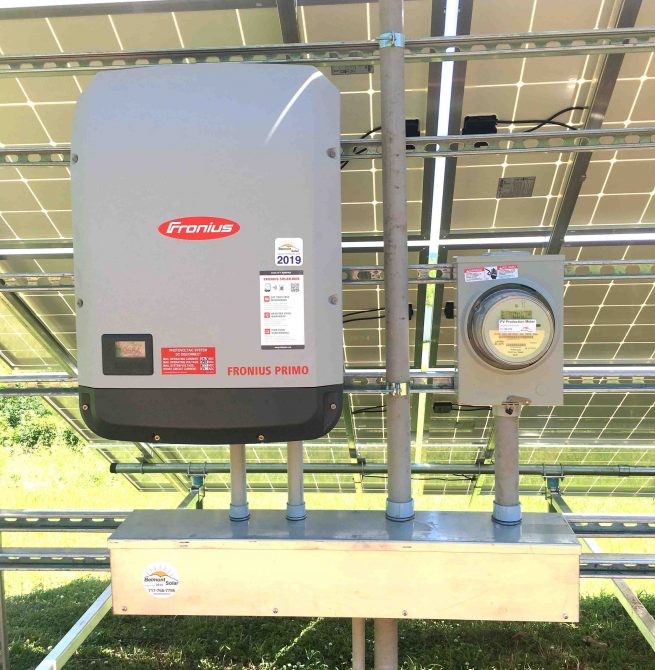 Grid-tied solar system for a net-zero house.