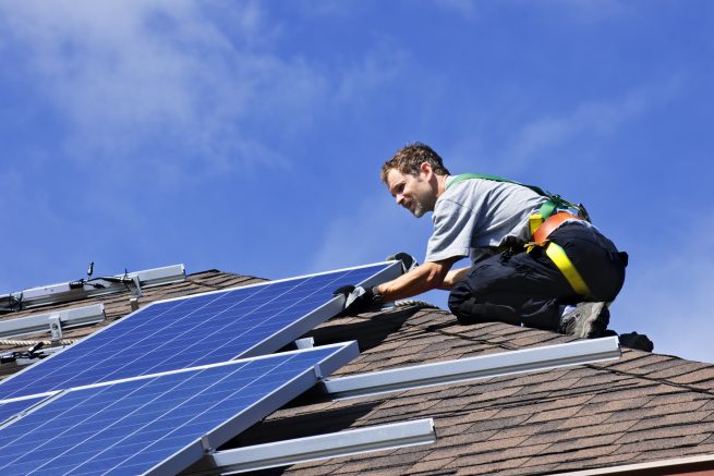 Begin a solar job as a solar pv installer.