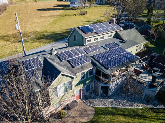 A Grid tied solar system with fortress power battery backup for solar.