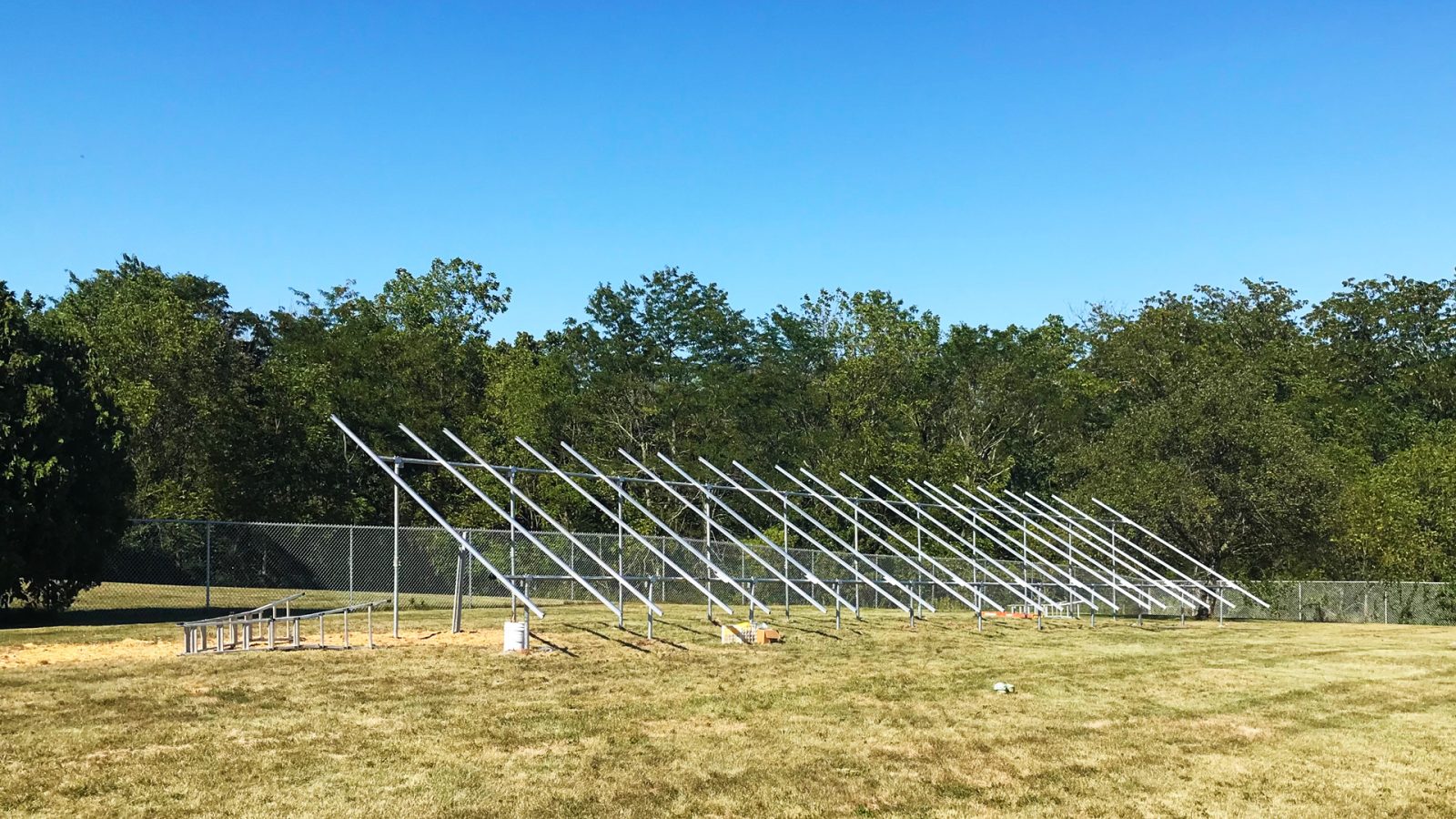 large grount mount solar mounting framework without solar panels